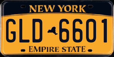 NY license plate GLD6601