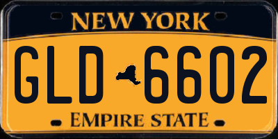 NY license plate GLD6602