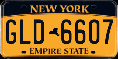 NY license plate GLD6607