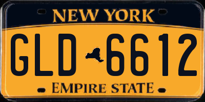 NY license plate GLD6612