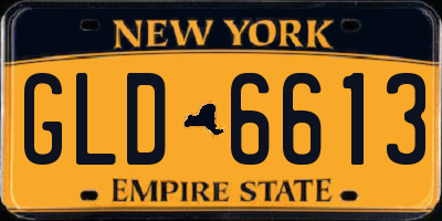 NY license plate GLD6613