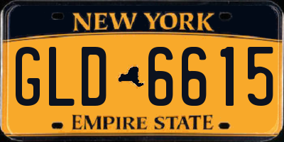 NY license plate GLD6615