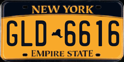 NY license plate GLD6616