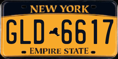 NY license plate GLD6617