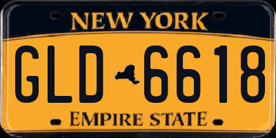 NY license plate GLD6618
