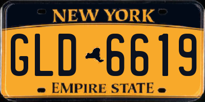 NY license plate GLD6619