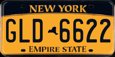 NY license plate GLD6622