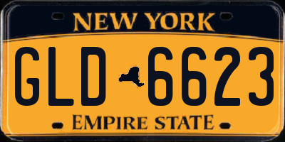 NY license plate GLD6623