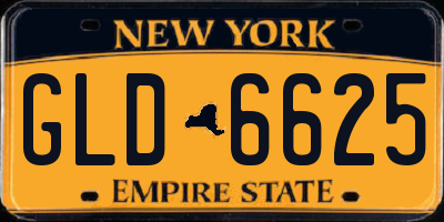 NY license plate GLD6625
