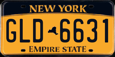 NY license plate GLD6631