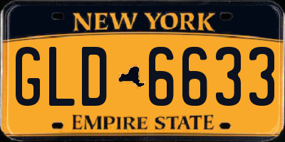 NY license plate GLD6633
