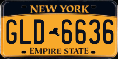 NY license plate GLD6636