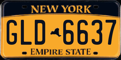 NY license plate GLD6637