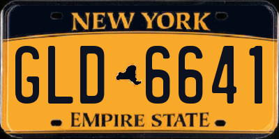 NY license plate GLD6641