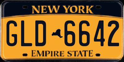 NY license plate GLD6642