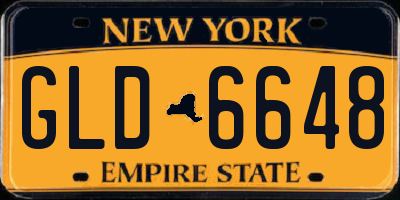 NY license plate GLD6648
