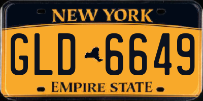 NY license plate GLD6649
