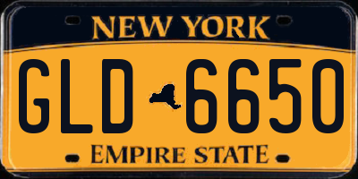 NY license plate GLD6650