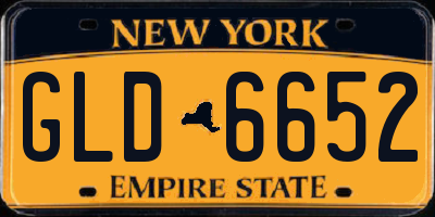 NY license plate GLD6652