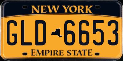 NY license plate GLD6653