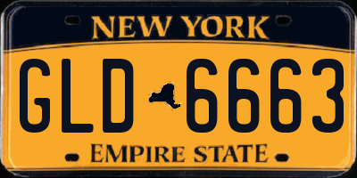 NY license plate GLD6663