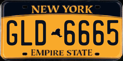 NY license plate GLD6665