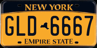 NY license plate GLD6667