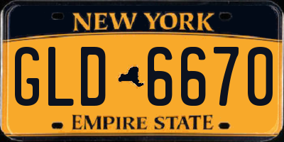 NY license plate GLD6670