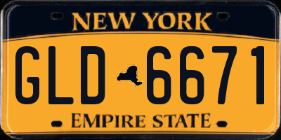 NY license plate GLD6671