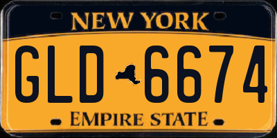 NY license plate GLD6674