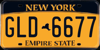 NY license plate GLD6677