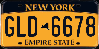 NY license plate GLD6678