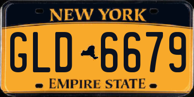 NY license plate GLD6679