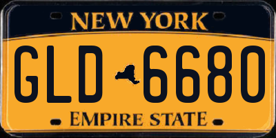 NY license plate GLD6680