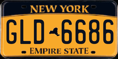 NY license plate GLD6686