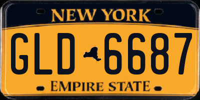 NY license plate GLD6687