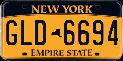 NY license plate GLD6694