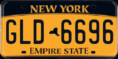 NY license plate GLD6696