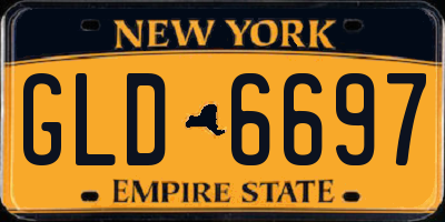 NY license plate GLD6697