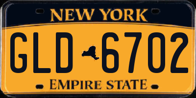NY license plate GLD6702