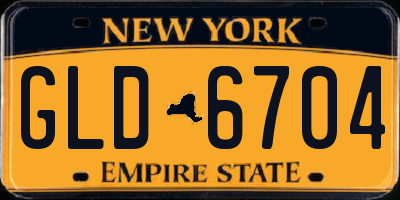 NY license plate GLD6704