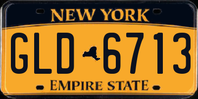NY license plate GLD6713