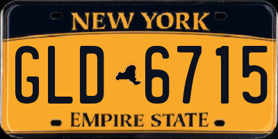 NY license plate GLD6715