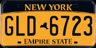 NY license plate GLD6723