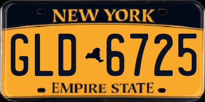 NY license plate GLD6725