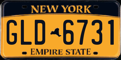 NY license plate GLD6731