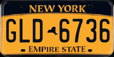 NY license plate GLD6736