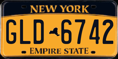 NY license plate GLD6742