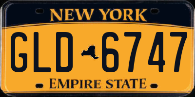 NY license plate GLD6747