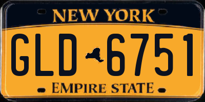 NY license plate GLD6751